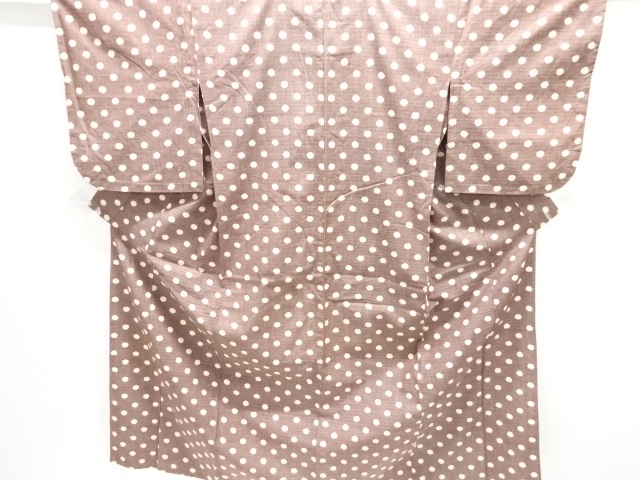 JAPANESE KIMONO / ANTIQUE HITOE KIMONO / TSUMUGI / WOVEN DOTS